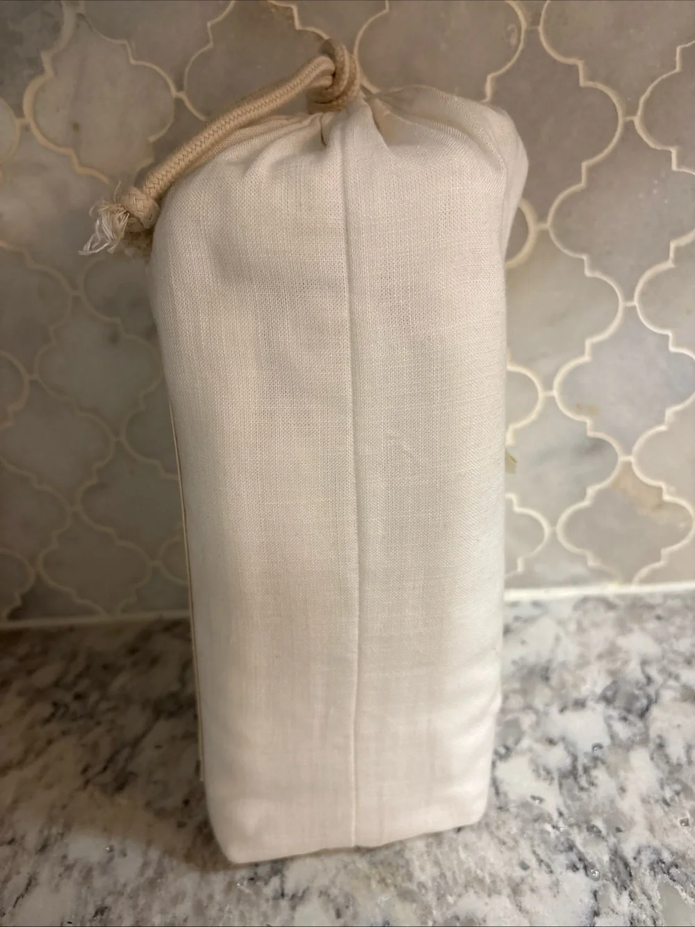 Casaluna Linen Blend Flat Sheet in White